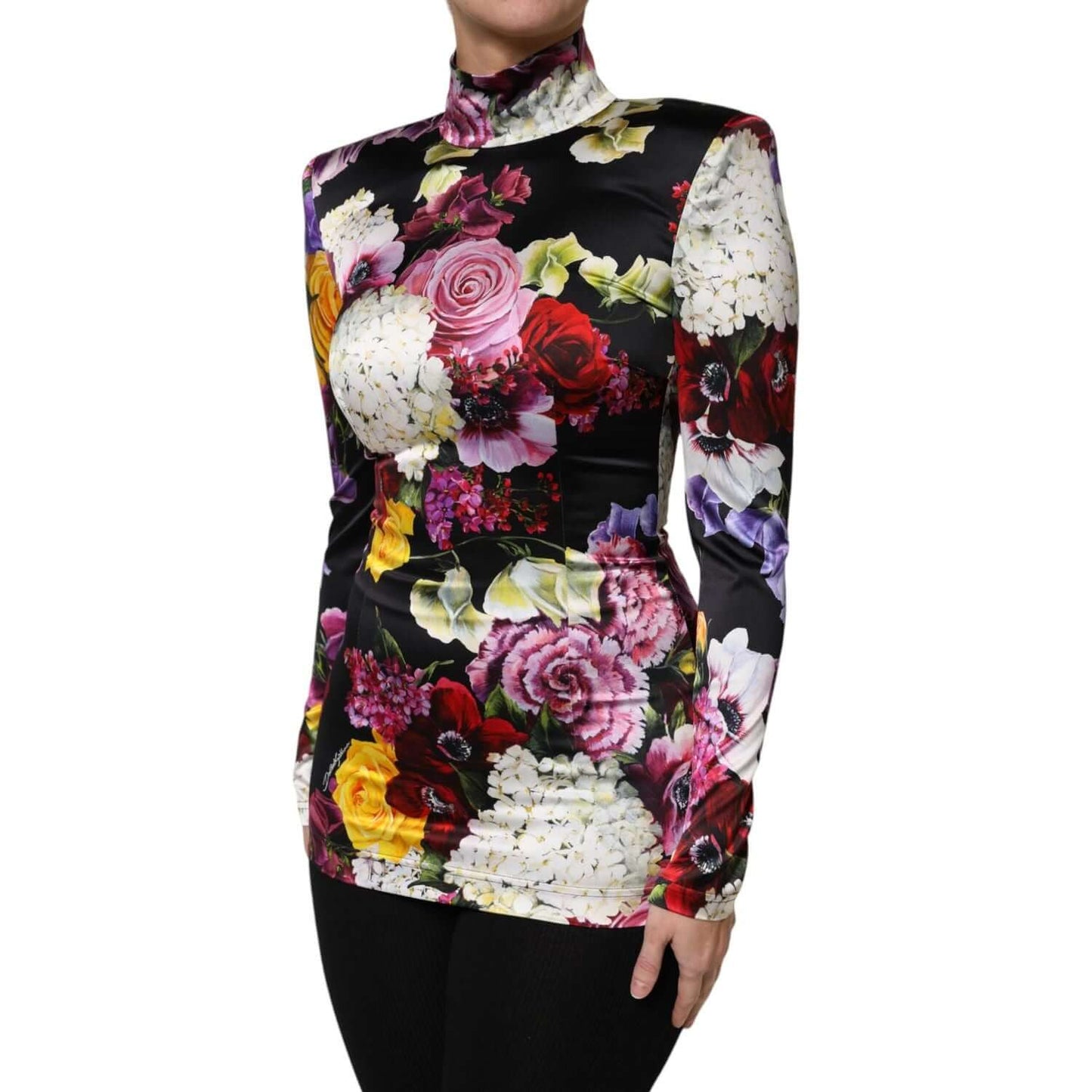 Dolce & Gabbana Multicolor Ortensies Long Sleeves Blouse Top TSH87590-40