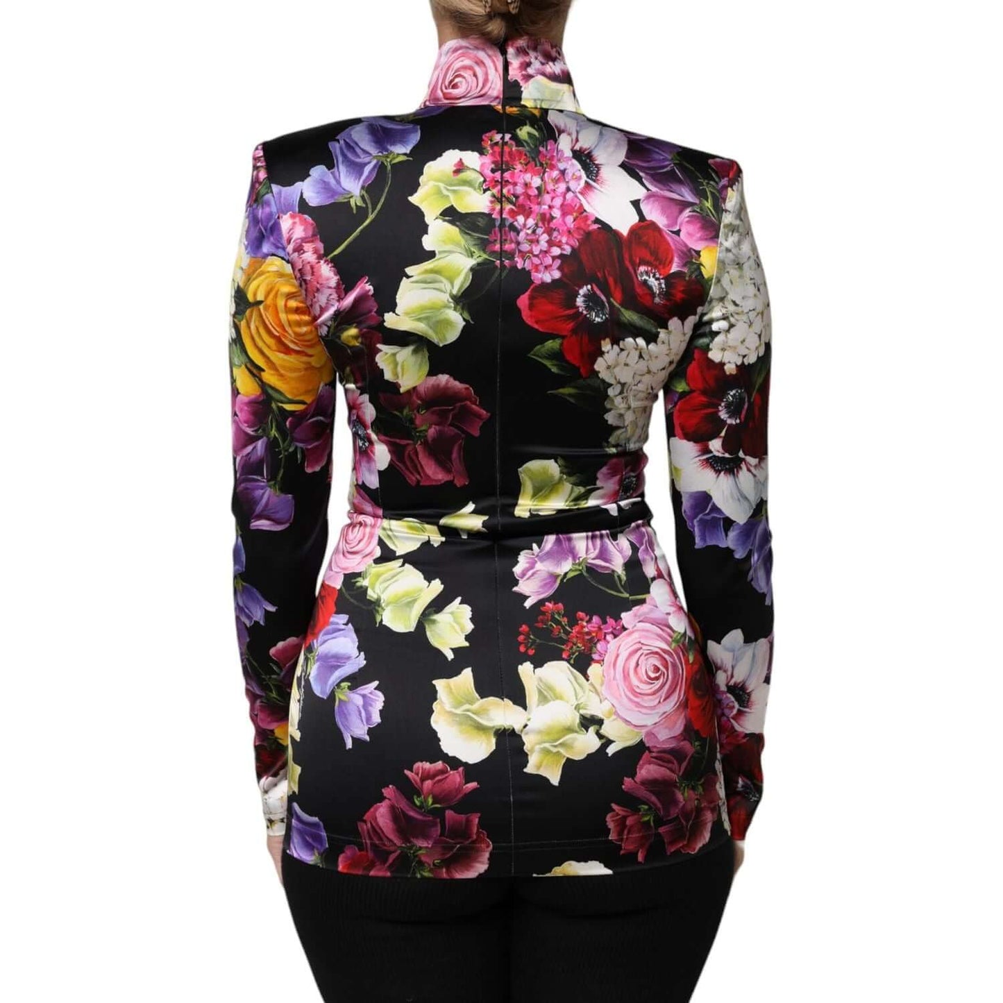 Dolce & Gabbana Multicolor Ortensies Long Sleeves Blouse Top TSH87590-40