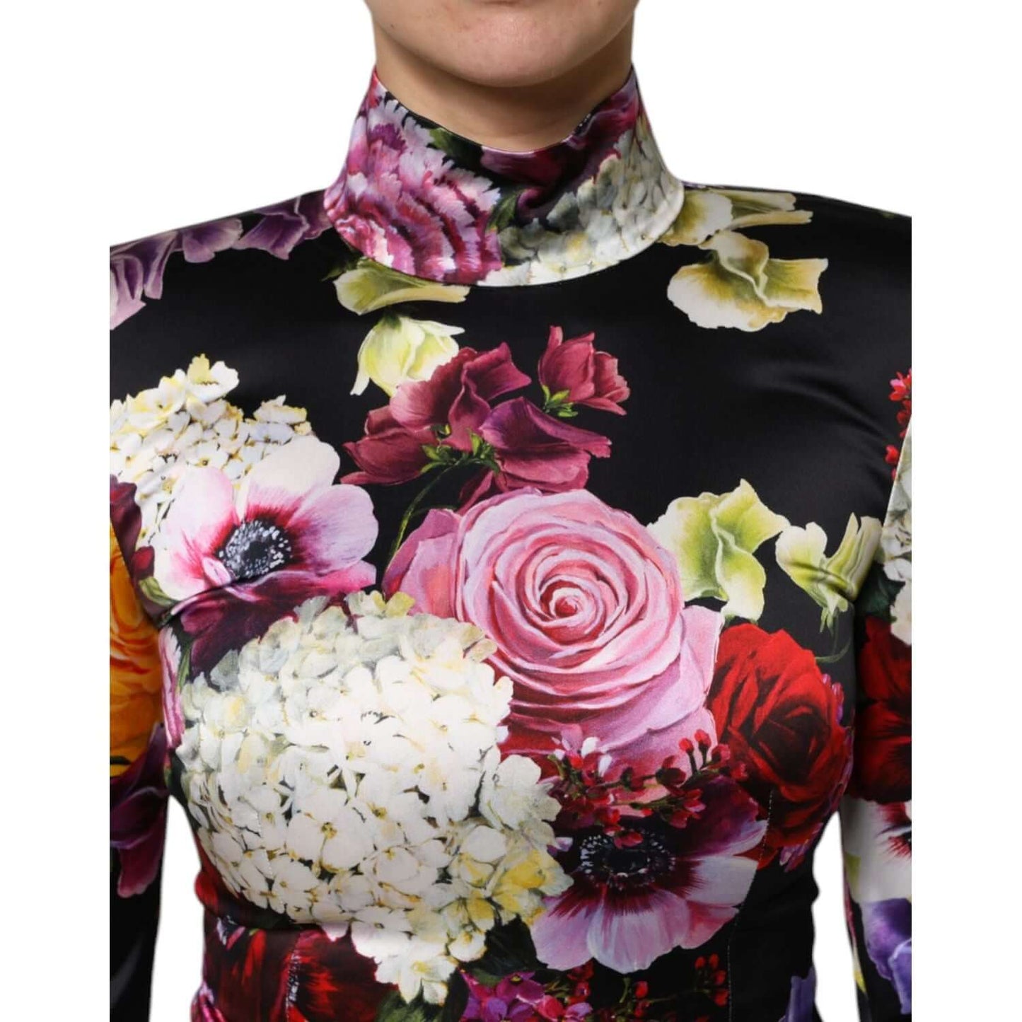 Dolce & Gabbana Multicolor Ortensies Long Sleeves Blouse Top TSH87590-40
