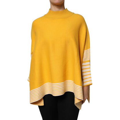 SIGNS Yellow Stripe Long Sleeve Overcoat Pullover Sweater