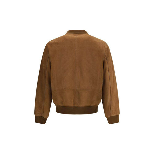 Yves Salomon Suede Bomber Jacket YV-25E25EHV20464B20WA2234-IT54 | XXL