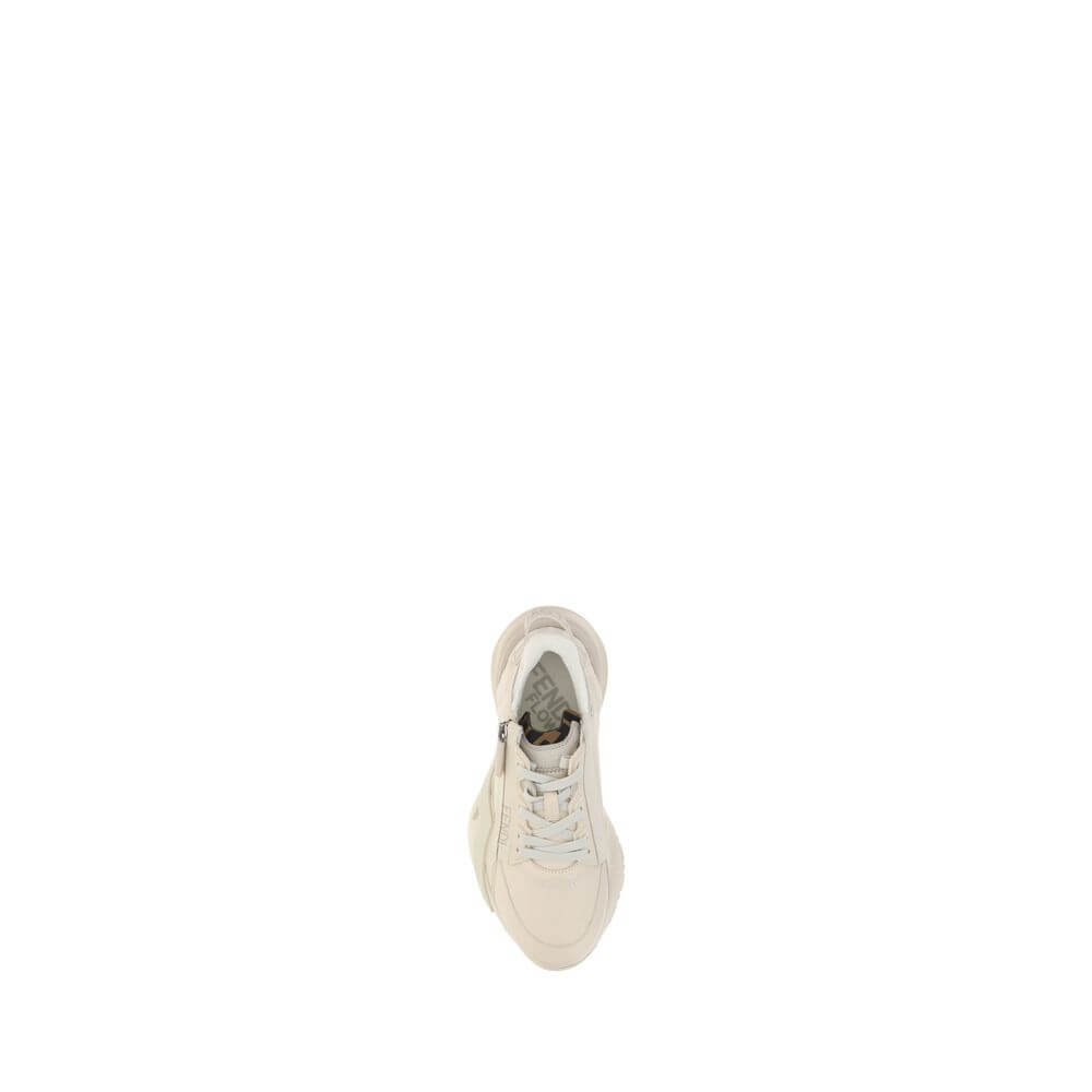 Fendi White Calf Leather Bos Taurus Athletic Sneakers