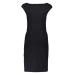 Patrizia Pepe Elegant Black Boat Neck Dress with Wide Straps PA-28357-XS