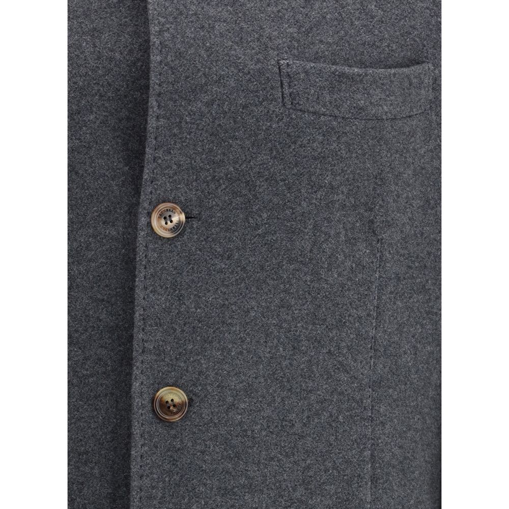 Brunello Cucinelli Gray Cashmere Coat