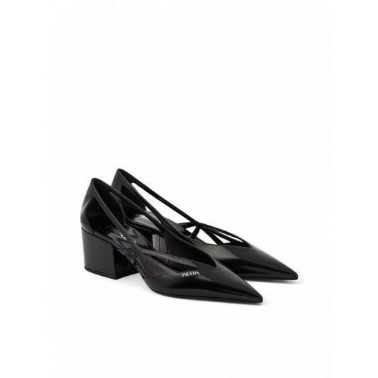 Prada Black Leather Cut-Out Pumps 55 1I741N1FDB55_39