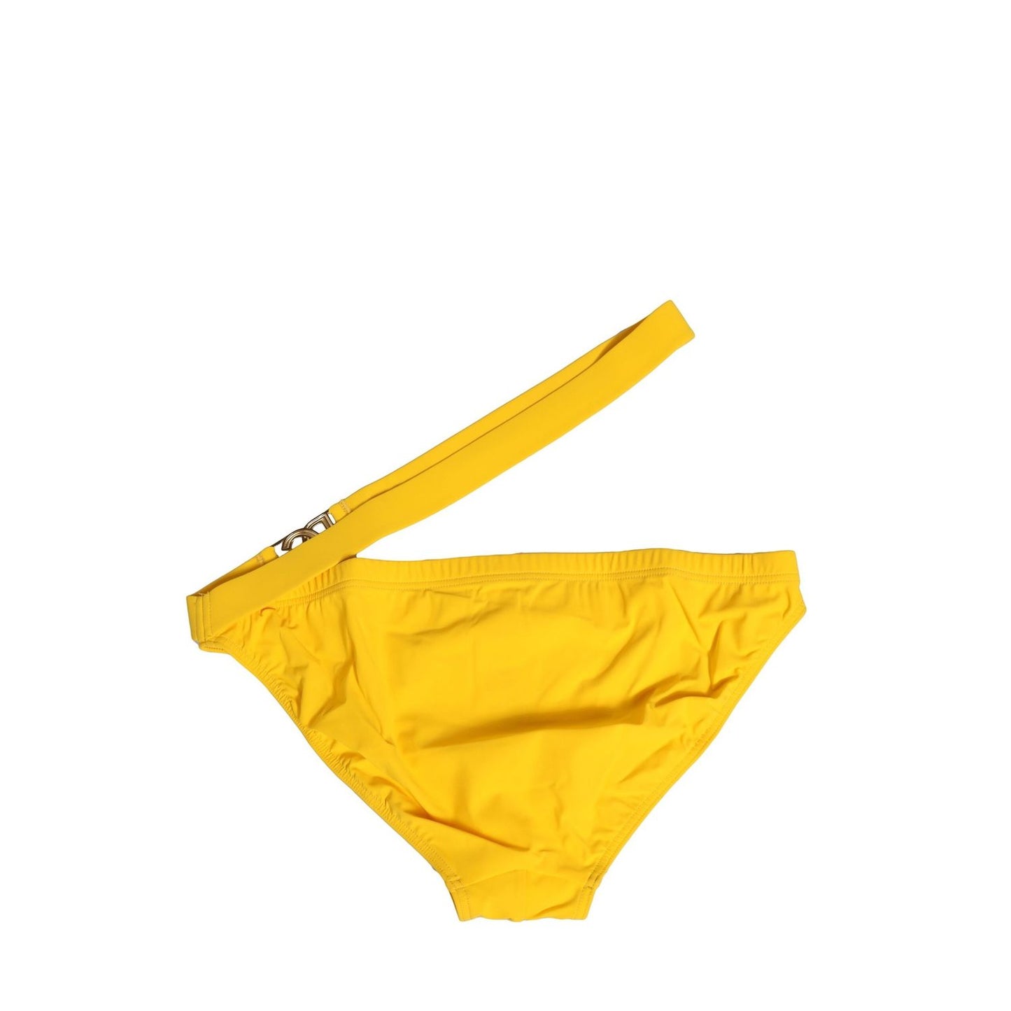 Dolce & Gabbana Yellow Waistband Logo Beachwear Brief Swimwear