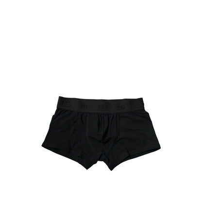 Dolce & Gabbana Black Cotton Stretch Regular Boxer Underwear