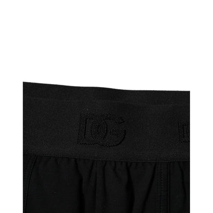 Dolce & Gabbana Black Cotton Stretch Regular Boxer Underwear