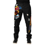 Dolce & Gabbana Black Graphic Embroidery Men Pants PAN76435-44