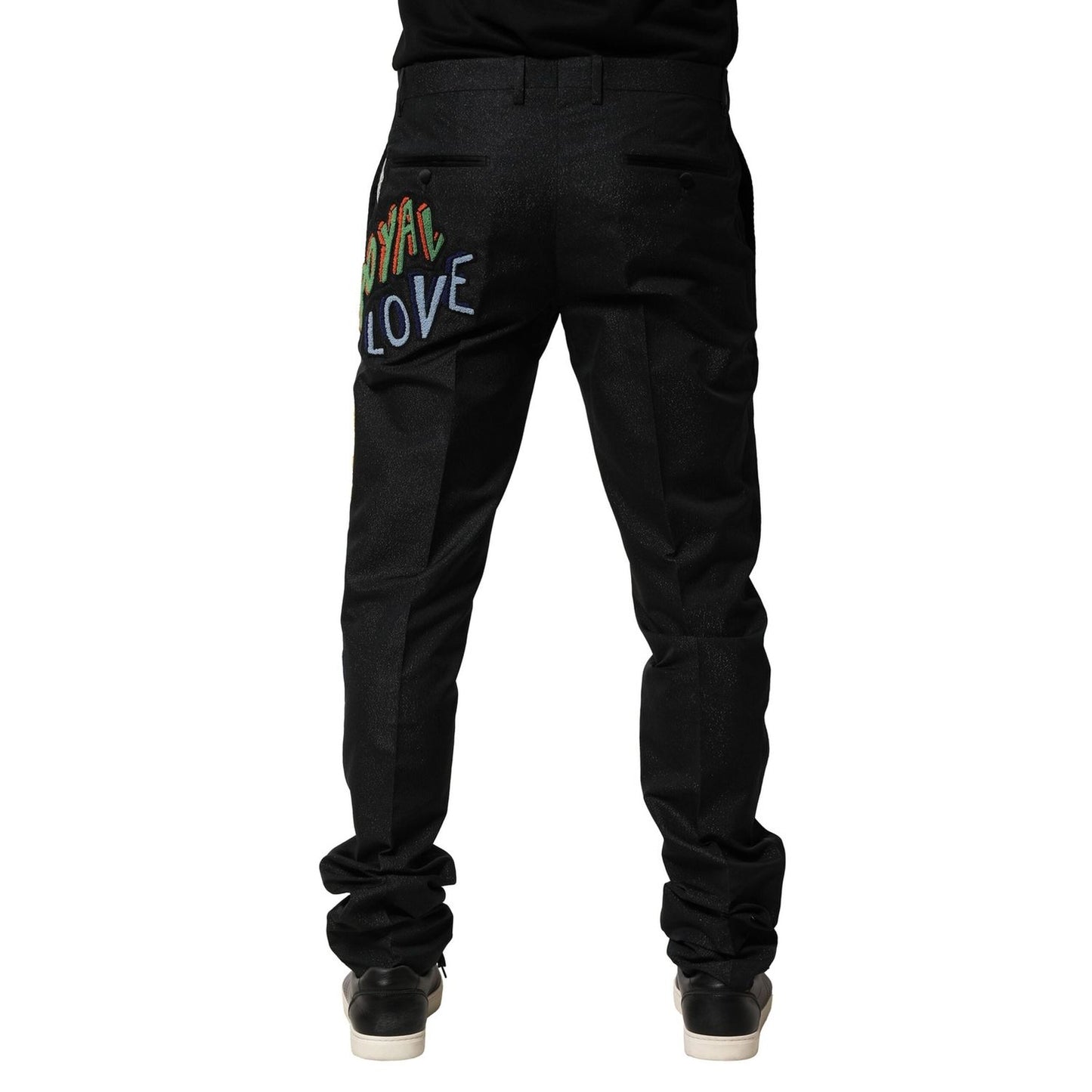Dolce & Gabbana Black Graphic Embroidery Men Pants PAN76435-44