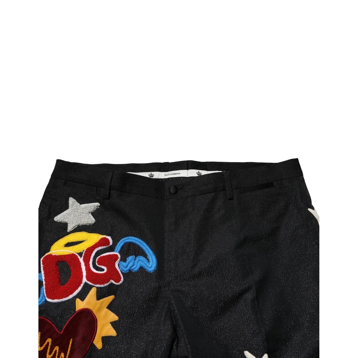 Dolce & Gabbana Black Graphic Embroidery Men Pants PAN76435-44
