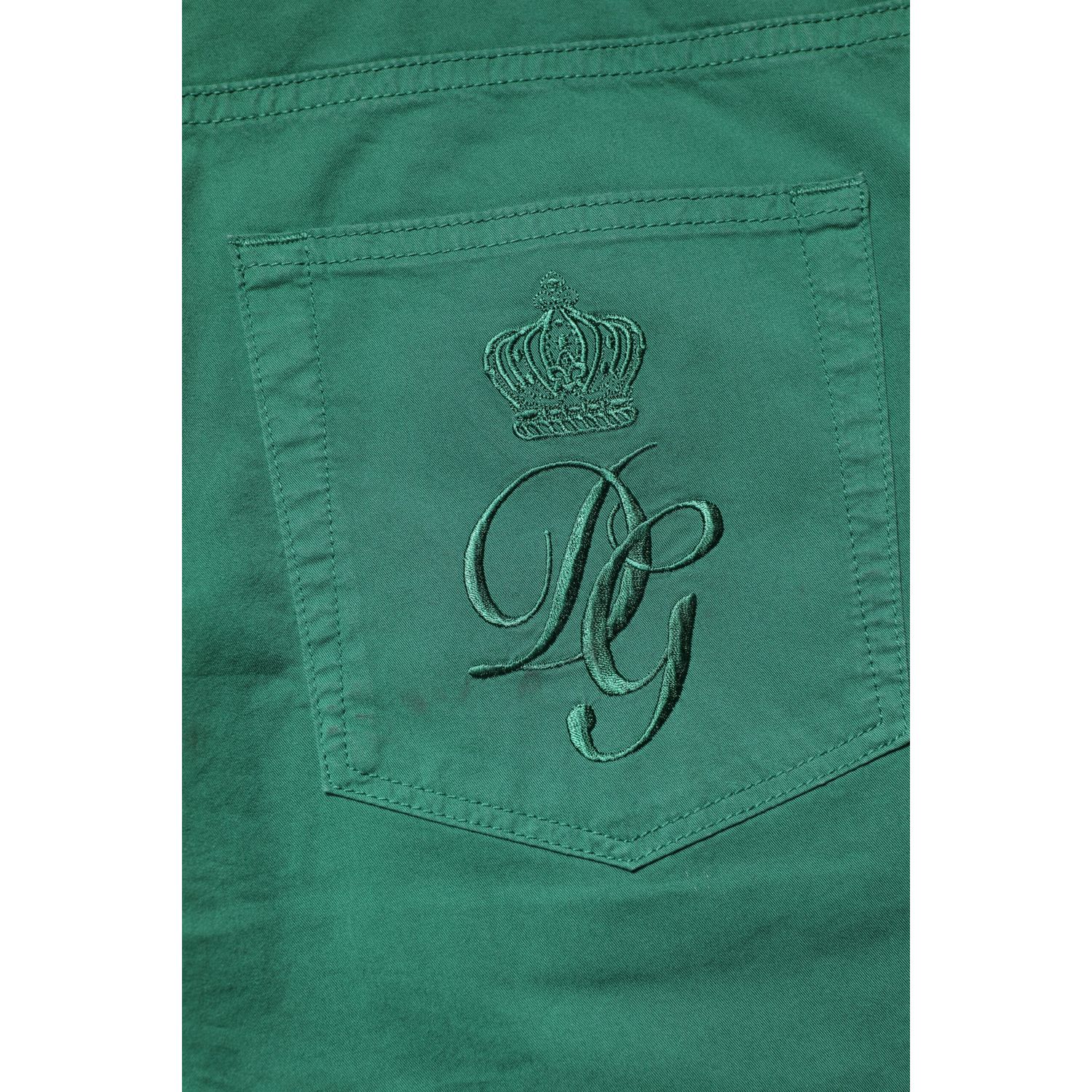 Dolce & Gabbana Green Cotton Stretch Skinny Men Denim Jeans