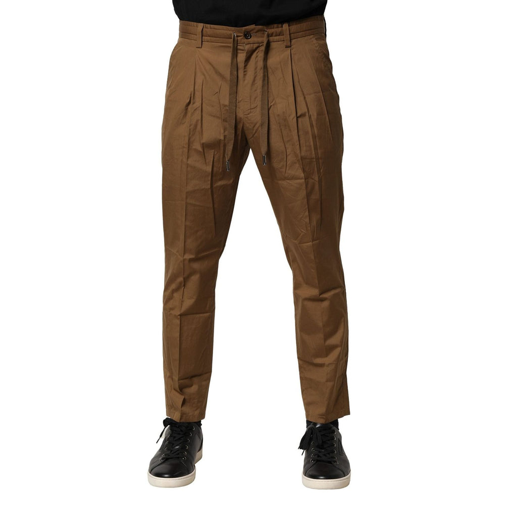 Dolce & Gabbana Brown Cotton Chino Mid Waist Men Pants PAN76465-48