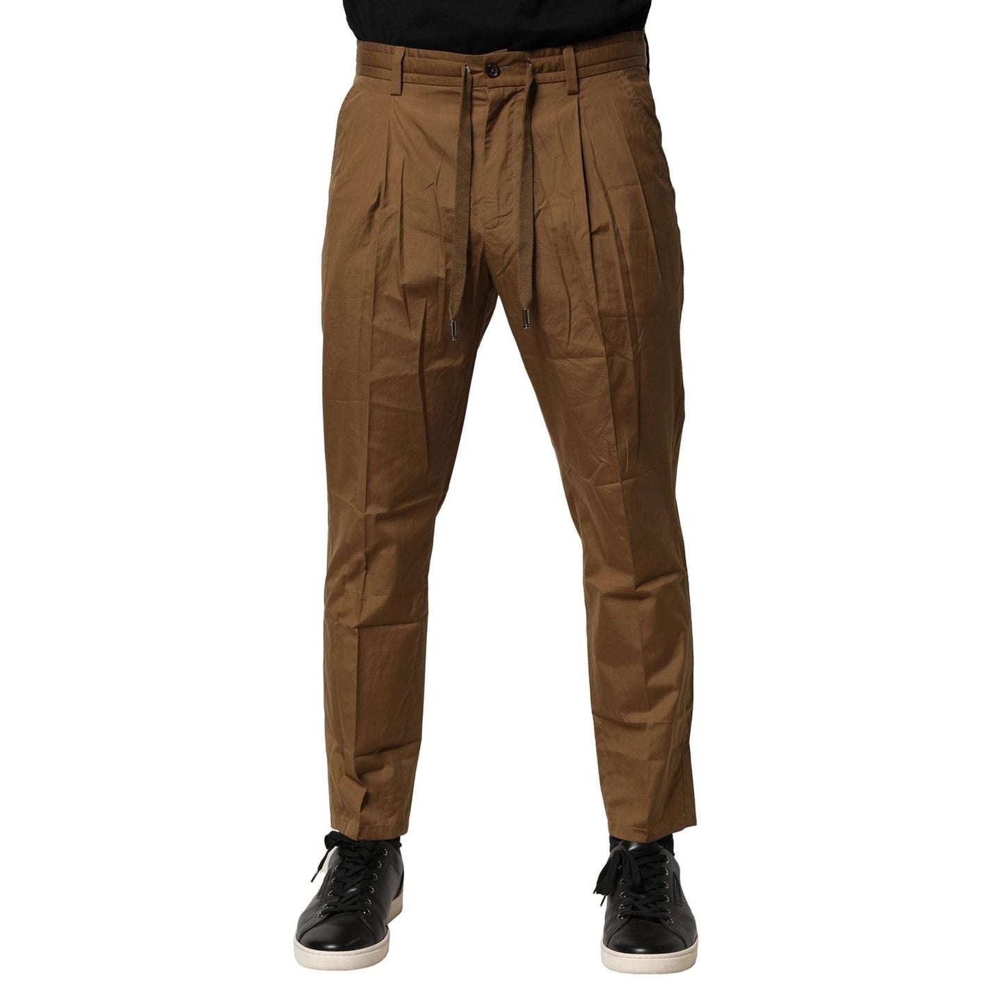 Dolce & Gabbana Brown Cotton Chino Mid Waist Men Pants PAN76465-48
