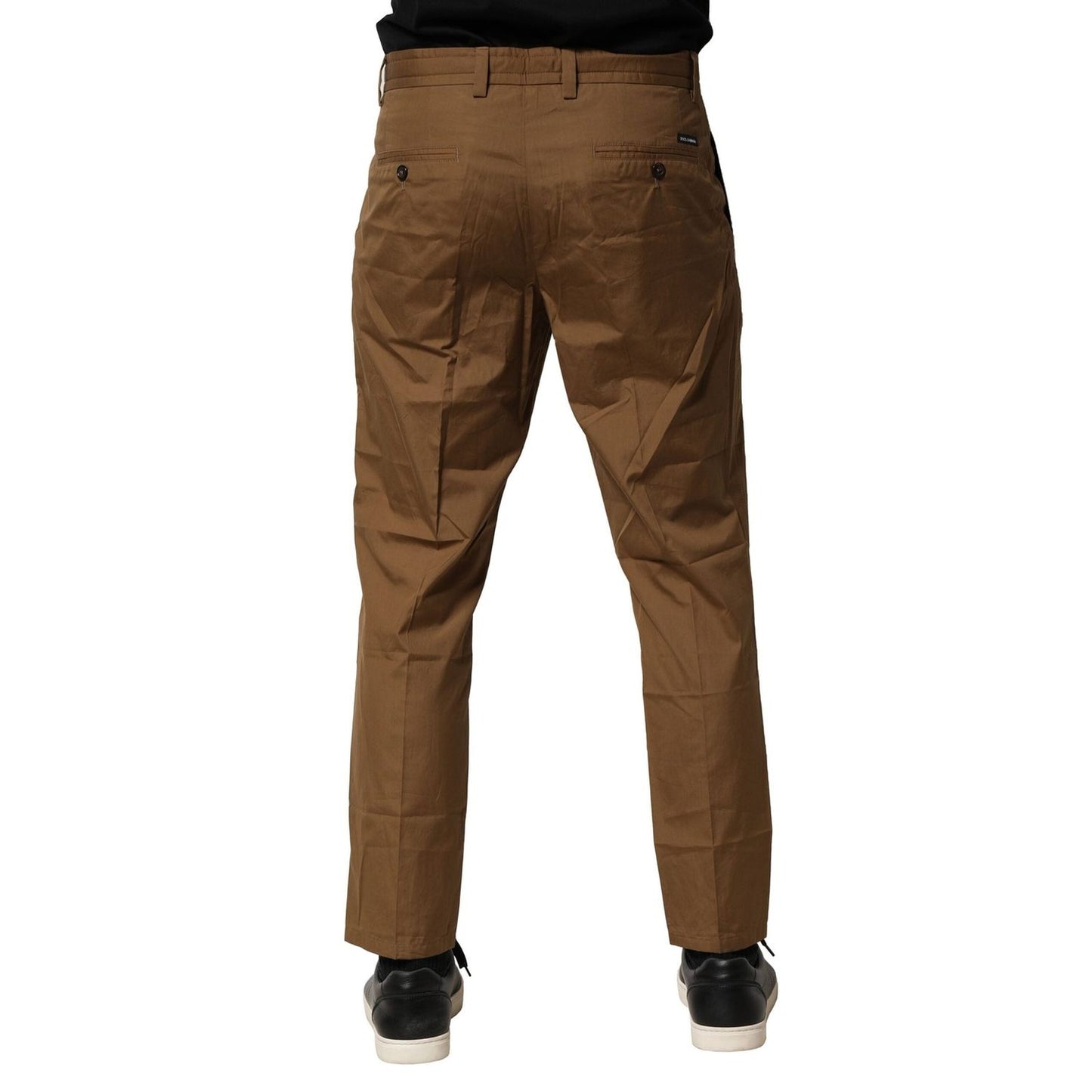 Dolce & Gabbana Brown Cotton Chino Mid Waist Men Pants PAN76465-48