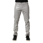 Dolce & Gabbana Silver Cotton Stretch Slim Denim Jeans PAN76473-52
