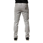 Dolce & Gabbana Silver Cotton Stretch Slim Denim Jeans PAN76473-52
