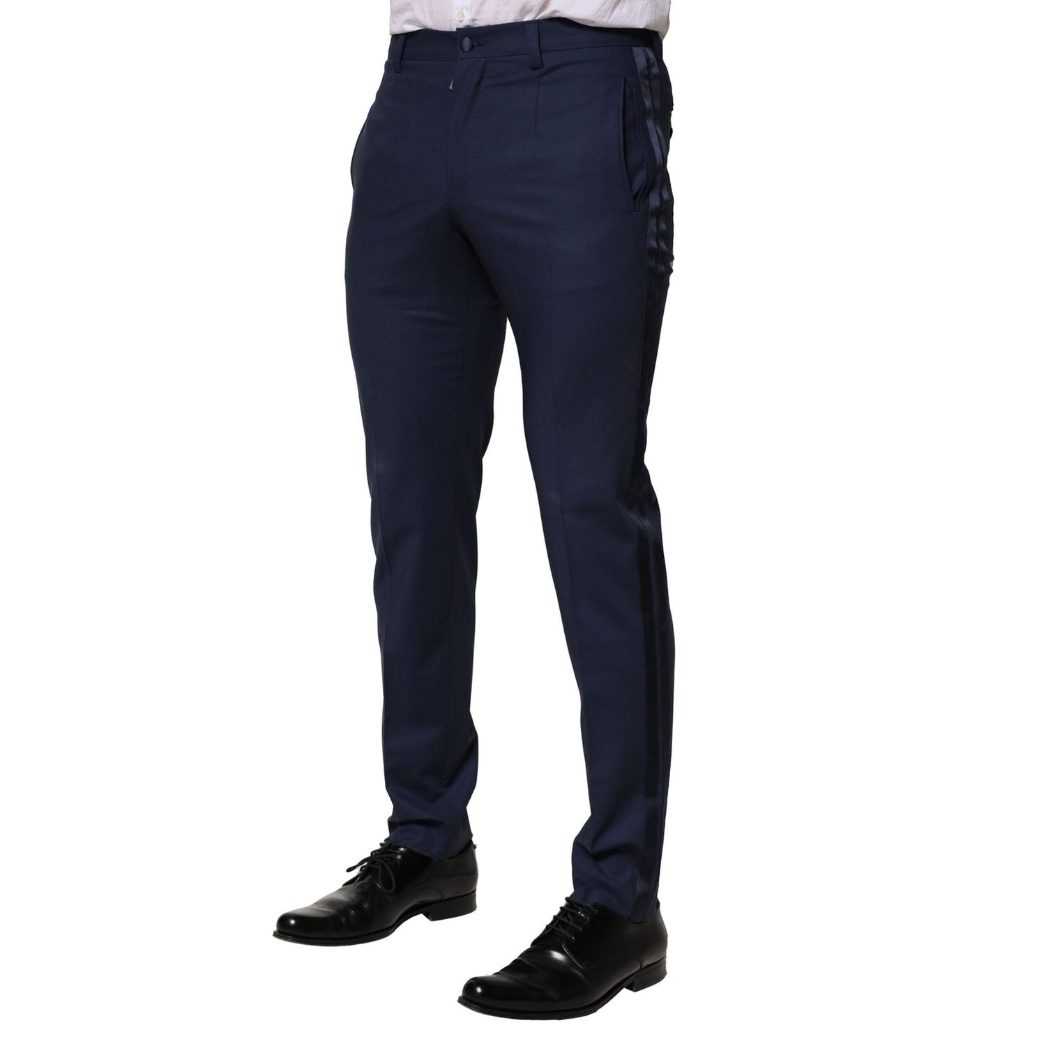 Dolce & Gabbana Dark Blue Wool Dress Formal Pants