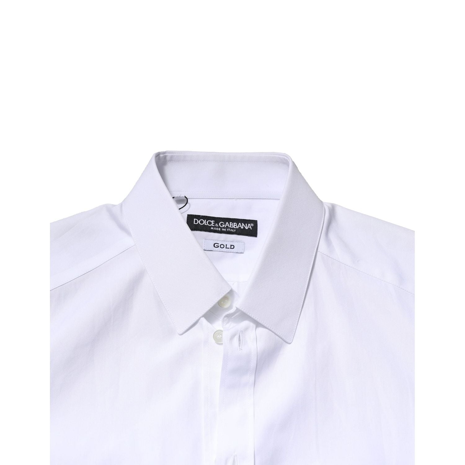 Dolce & Gabbana White GOLD Long Sleeves Men Dress Formal Shirt