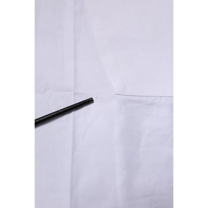 Dolce & Gabbana White Bib Cotton Poplin GOLD Formal Shirt