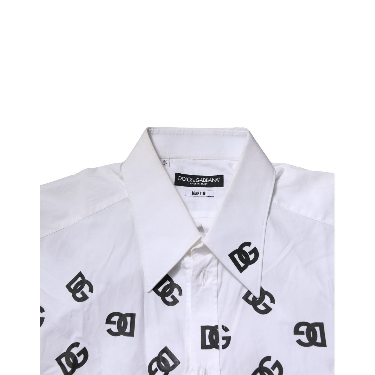 Dolce & Gabbana White MARTINI DG Logo Print Formal Shirt TSH906779-42