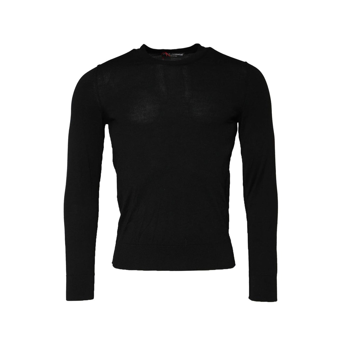Dolce & Gabbana Black Long Sleeve Crew Neck Pullover Sweater