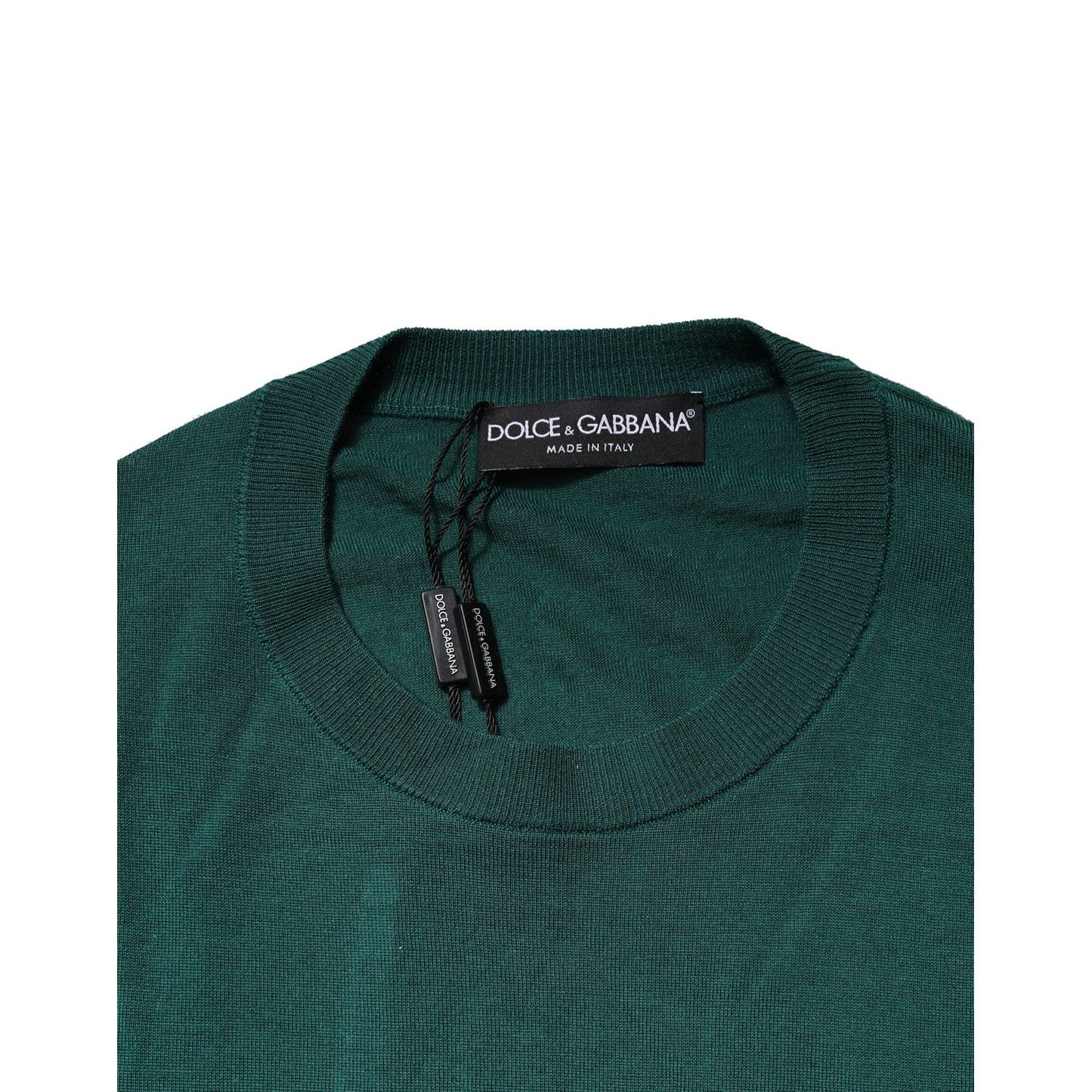 Dolce & Gabbana Green Cashmere Crew Neck Sweatshirt Sweater