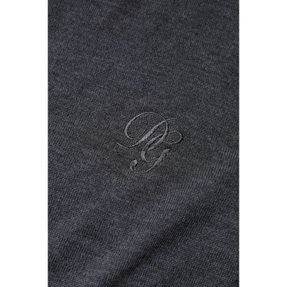 Dolce & Gabbana Dark Gray Wool Crew Neck Sweatshirt Sweater