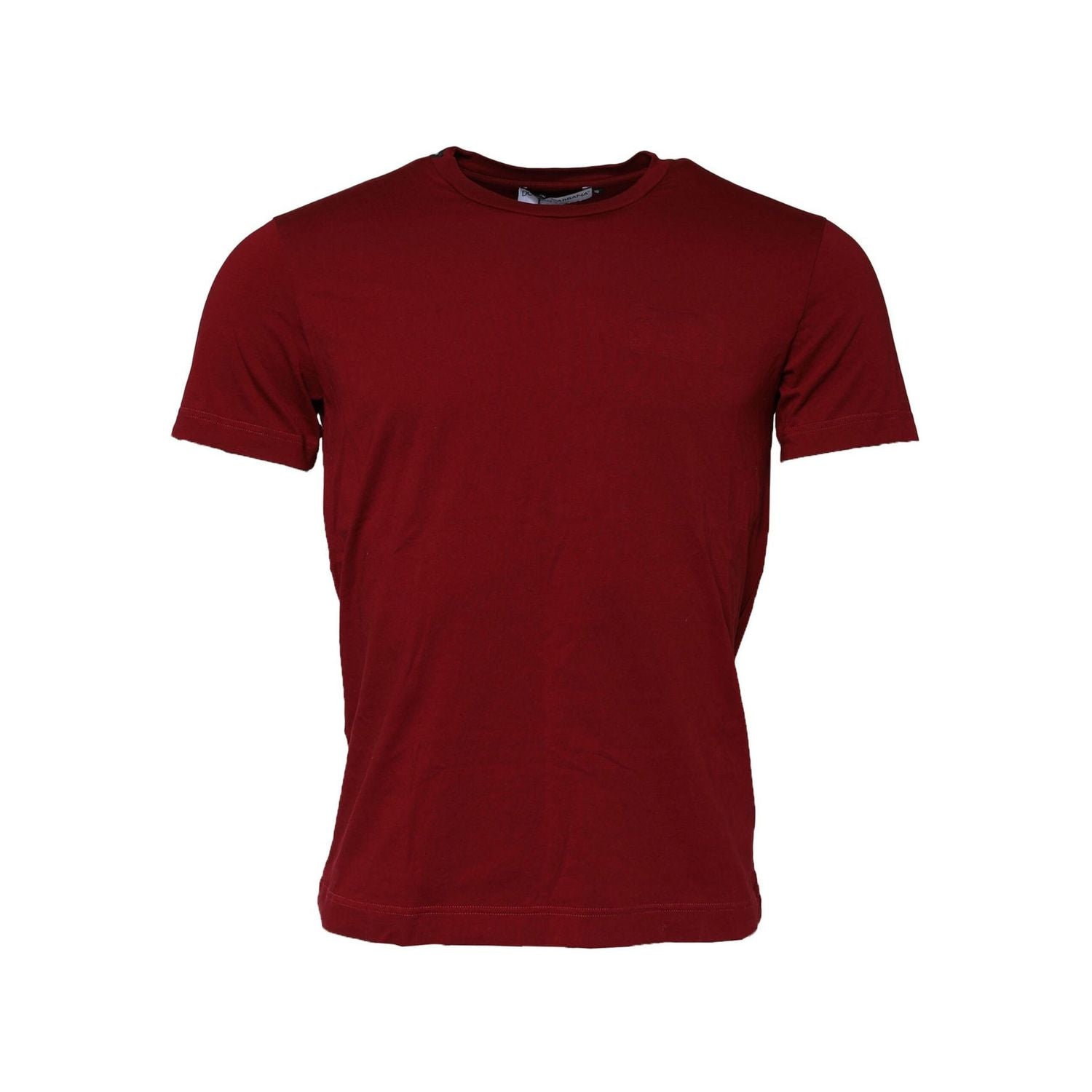 Dolce & Gabbana Dark Red Men Crew Neck Short Sleeve T-shirt