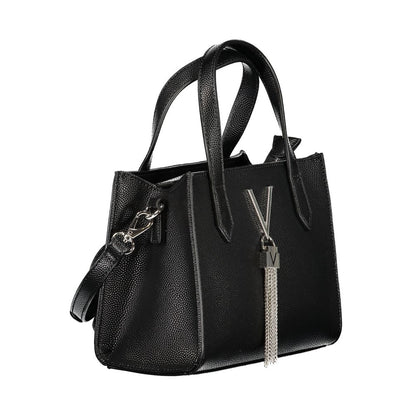 Alt Tag: Mario Valentino Black Polyethylene Women Handbag with sleek design and versatile straps