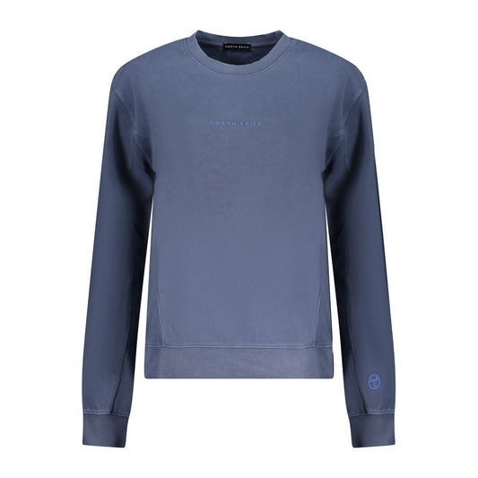 Alt Tag: North Sails Blue Cotton Women Sweater with embossed logo, showcasing casual chic style and comfort in blue cotton fabric.