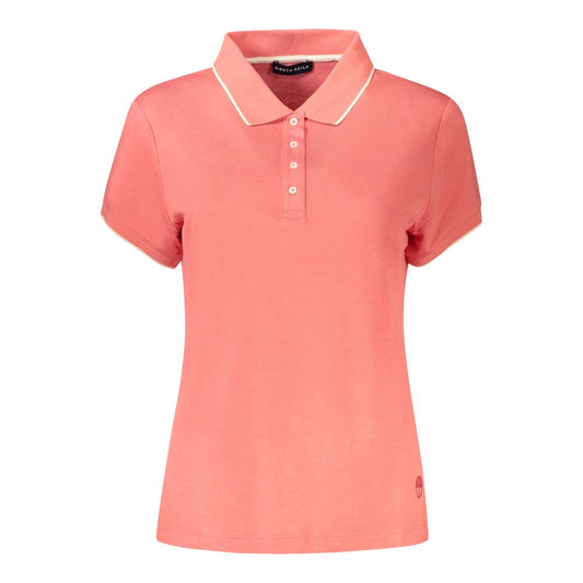 North Sails Pink Cotton Women Polo Shirt with contrast detailing and bold logo print.