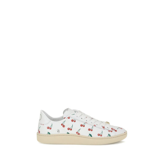 Valentino Garavani White Calf Leather Bos Taurus Low Top Sneakers