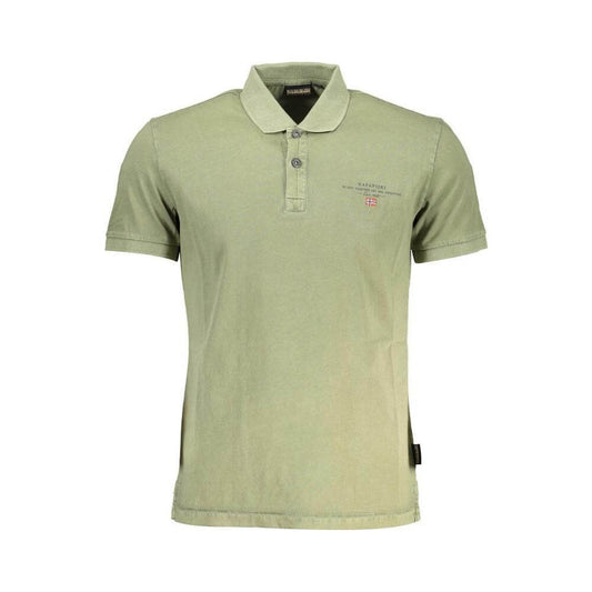 Napapijri Green Cotton Men Polo Shirt NA-37398-L