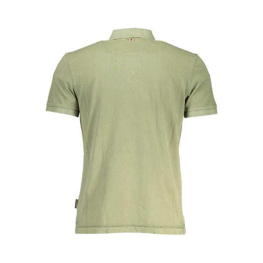 Napapijri Green Cotton Men Polo Shirt NA-37398-L
