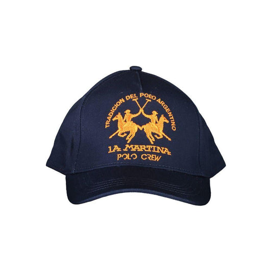 La Martina Blue Cotton Men Cap LA-38173