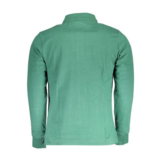 La Martina Green Cotton Men Polo Shirt LA-37206-M