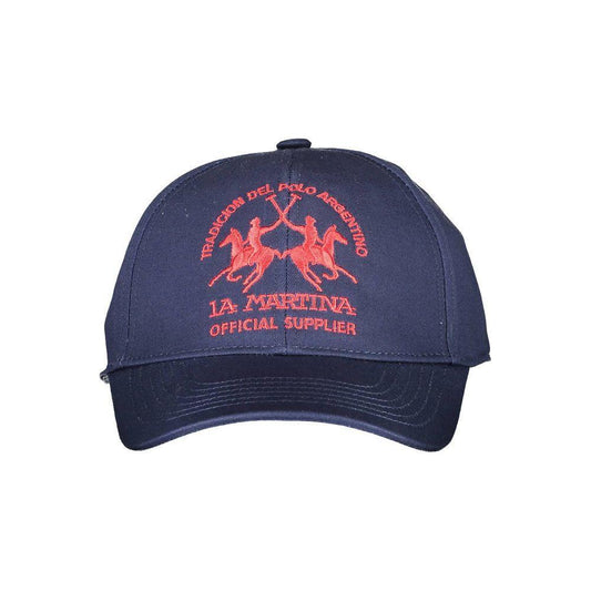 La Martina Blue Cotton Men Cap LA-38069