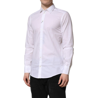 Dolce & Gabbana White Cotton Long Sleeves Dress Formal Shirt