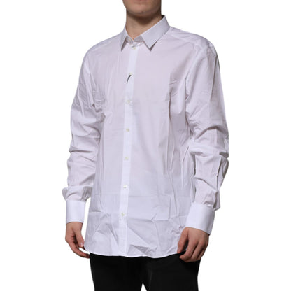 Dolce & Gabbana White GOLD Long Sleeve Dress Formal Shirt