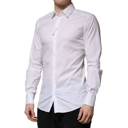 Dolce & Gabbana White GOLD Long Sleeve Dress Formal Shirt