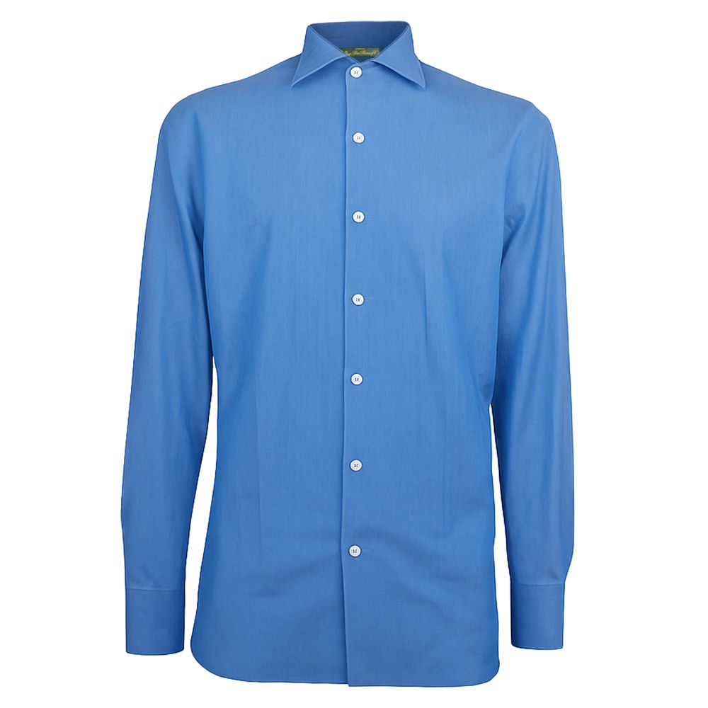 Made in Italy Blue Cotton Men's Shirt