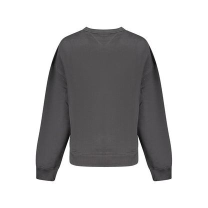 Tommy Hilfiger Black Cotton Women Sweater, eco-friendly long sleeve with iconic embroidery, back view for casual sophistication.