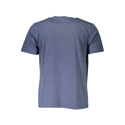 Back view of North Sails Blue Cotton Men T-Shirt showcasing classic crew neck design.