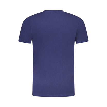 Cavalli Class Blue Cotton Men T-Shirt showcasing premium quality and bold style with Cavalli logo.