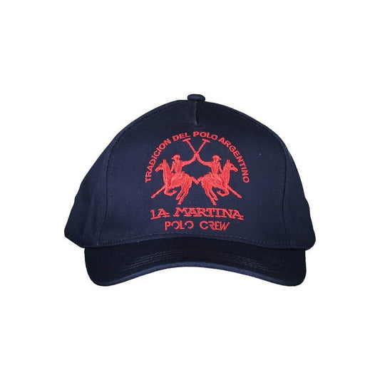 La Martina Blue Cotton Hats & Cap LA-21486