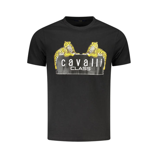 Cavalli Class Black Cotton Men T-Shirt