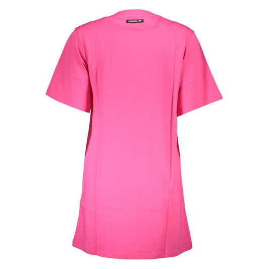 Cavalli Class Pink Cotton Women Dress CA-37212-XL
