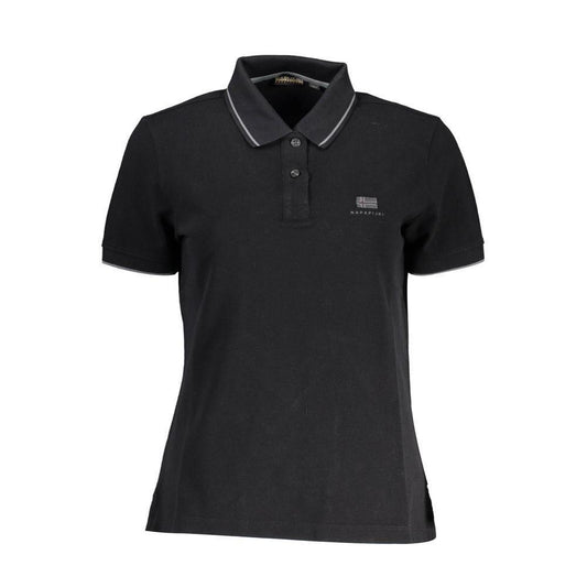 Napapijri Black Cotton Women Polo Shirt NA-37565-S