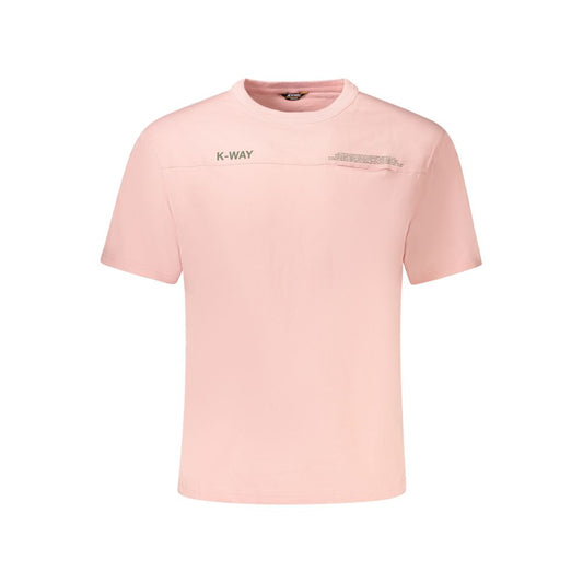 K-WAY Pink Cotton Men T-Shirt KW-34254-S